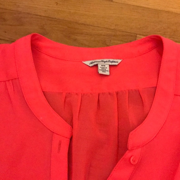 American eagle bright coral button down - Picture 3 of 3